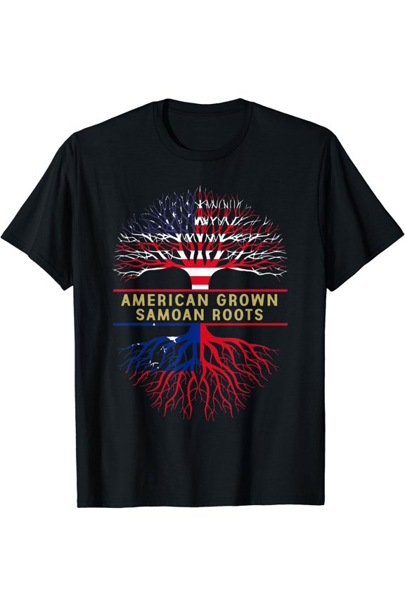 American Grown Samoan Roots America Samoa Tree Flag T-Shirt Unisex T-Shirt