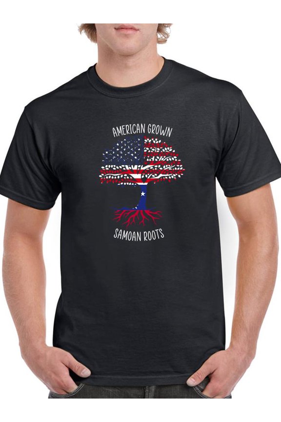 American Grown Samoan Roots T-Shirt Men -Smartprints Designs, Male Medium