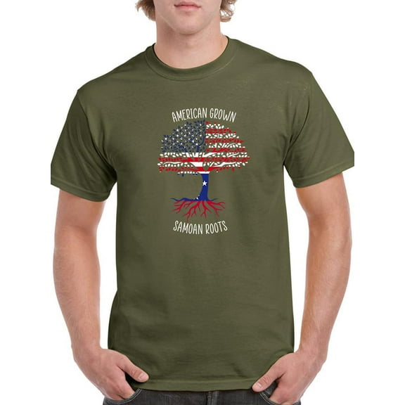 American Grown Samoan Roots T-Shirt Men -Smartprints Designs, Male Medium