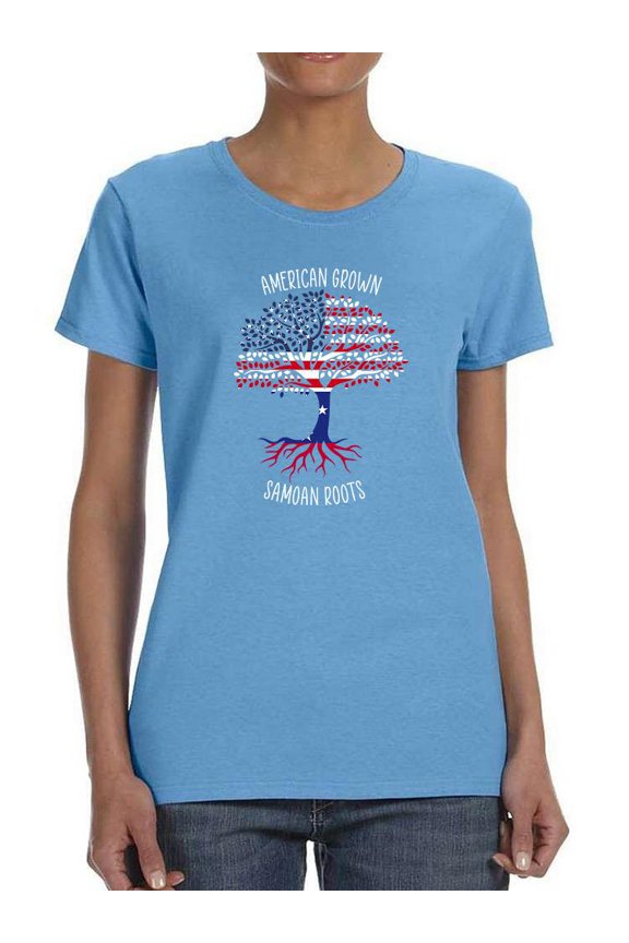 American Grown Samoan Roots T-Shirt Women -Smartprints Designs, Female Large