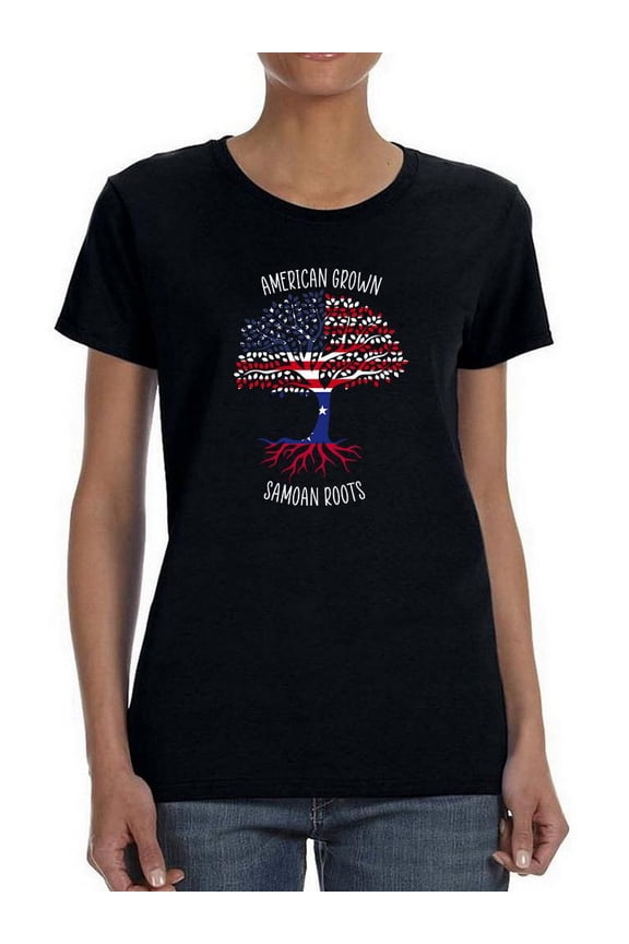 American Grown Samoan Roots T-Shirt Women -Smartprints Designs, Female x-Large