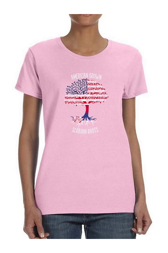 American Grown Serbian Roots T-Shirt Women -Smartprints Designs, Female XX-Large