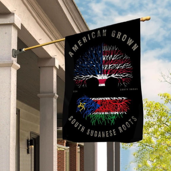 American Grown South Sudanese Roots South Sudan Flag Souvenir friendship Proud House Flag (29.5x39.5) Double Sided-USA Flags Premium Polyester-Decorative Indoor Outdoor Flag