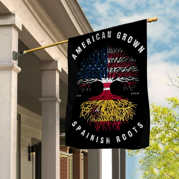 American Grown Spainish Roots Spain Flag Souvenir friendship Proud House Flag (29.5x39.5) Double Sided-USA Flags Premium Polyester-Decorative Indoor Outdoor Flag