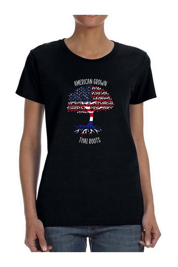 American Grown Thai Roots T-Shirt Women -Smartprints Designs, Female Small