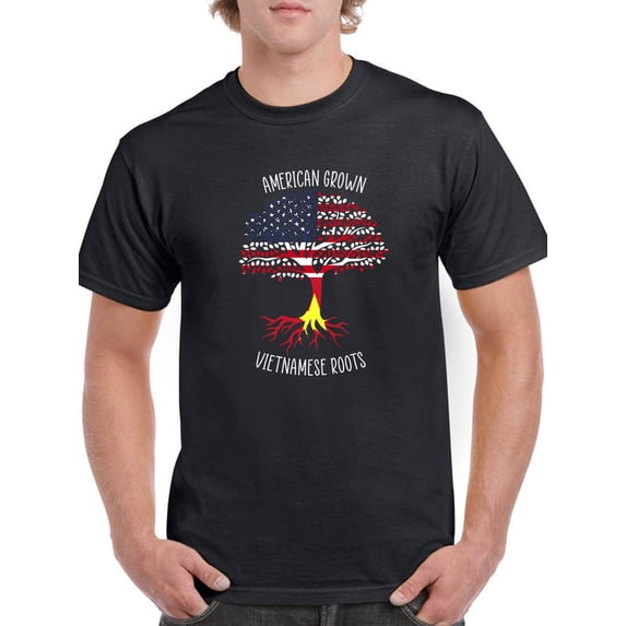 American Grown Vietnamese Roots T-Shirt Men -Smartprints Designs, Male Medium