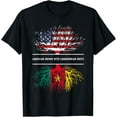 thumbnail image 1 of American Grown With Cameroonian Roots - Flag of Cameroon T-ShirtMen's and women's gift, black and white T-shirt, size: Extra large S-4XL, 1 of 4