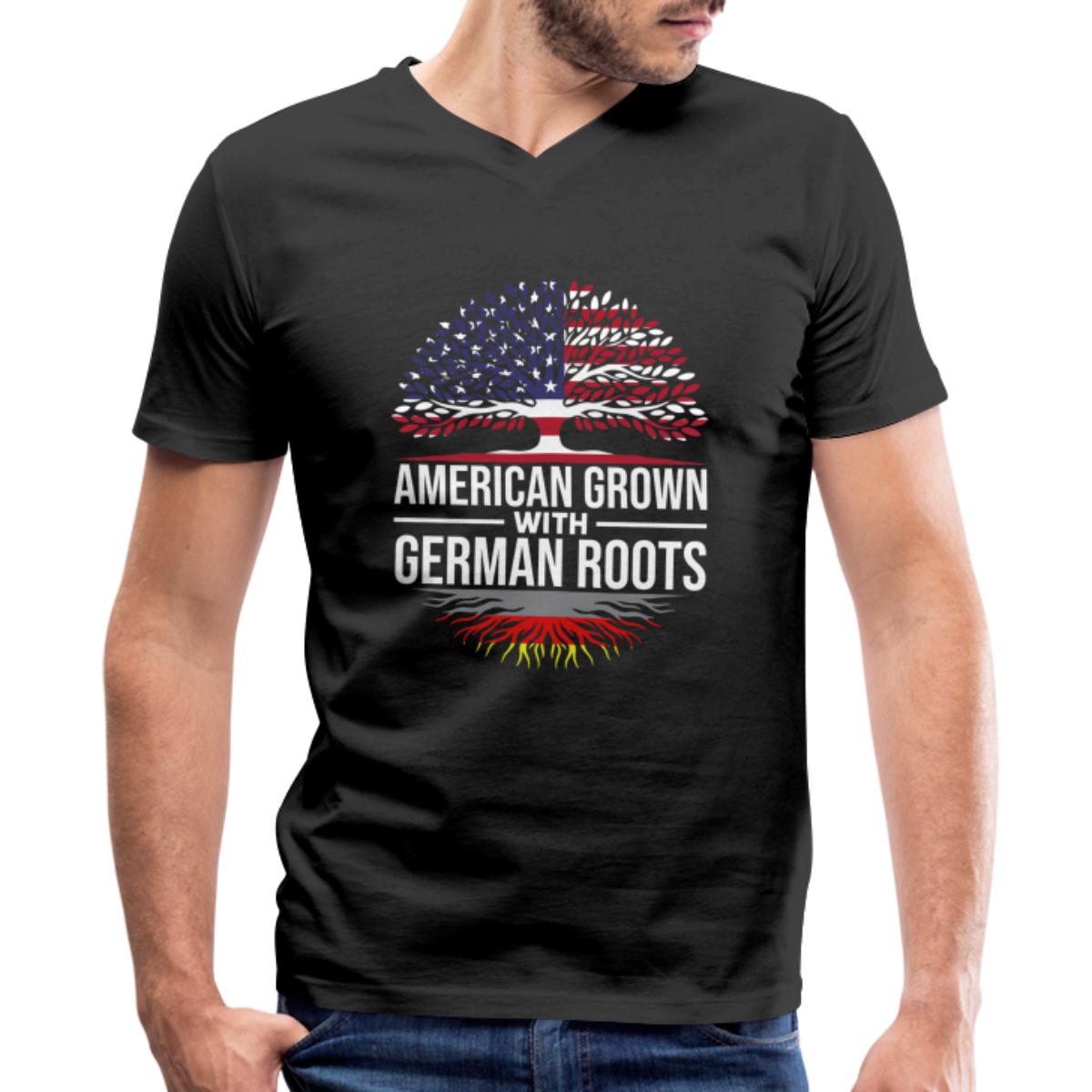 American Grown With German Roots Germany America Men's V-Neck T-Shirt ...