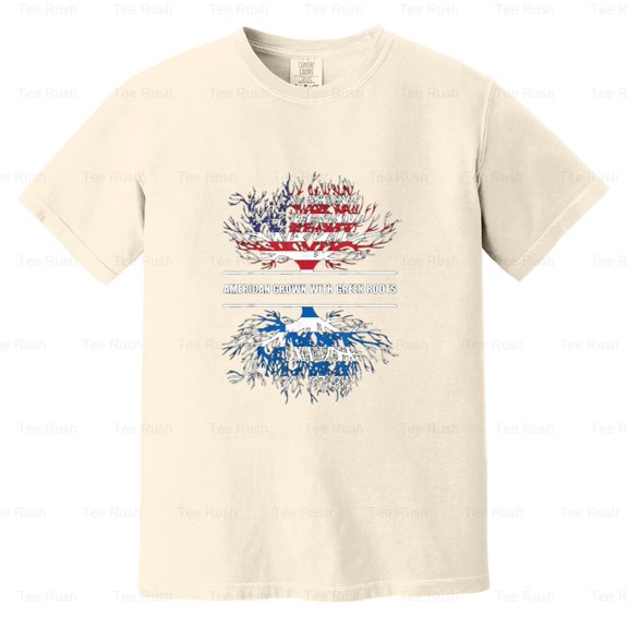 American Grown With Greek Roots Great Gift, Funny, Heritage, Pride, Comfort Color T-Shirt Unisex, up to 4XL