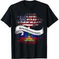 thumbnail image 1 of American Grown With Haitian Roots T-Shirt Haiti Tee T-ShirtMen's and women's gift, black and white T-shirt, size: Extra large S-4XL, 1 of 4