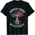 thumbnail image 1 of American Grown With Mexican Roots Mexico Us Mexican American T-Shirt TShirt, 1 of 4