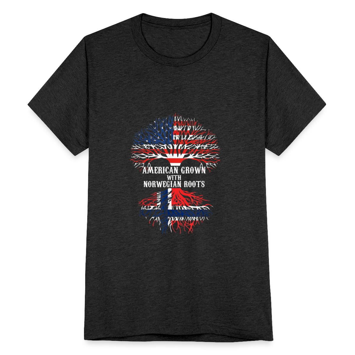 American Grown With Norwegian Roots Norway Flag Gi Unisex Tri Blend T ...