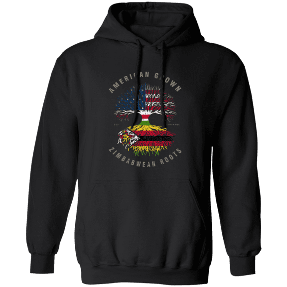 American Grown Zimbabwean Roots Zimbabwe Flag Souvenir T-Shirt G185 Gildan Pullover Hoodie