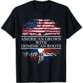 thumbnail image 1 of American Grown with Dominican Roots T-ShirtMen's and women's gift, black and white T-shirt, size: Extra large S-4XL, 1 of 4