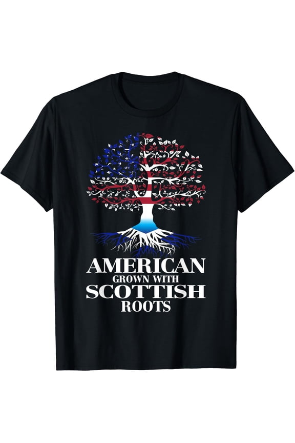 American Grown with SCOTTISH Roots Great Gift Tshirt mens t shirt,black,women,funny,misfits,men,journey,t-shirt