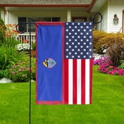 American Guam Guamanian Friendship USA Memorial Day Patriotic for Garden Flag, Double-Sided Outdoor Yard Decor 11.5 x 17.5 Inch