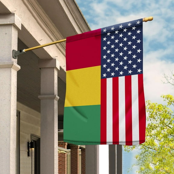 American Guinea Flag Guinean Friendship U.S.A Memorial Day Patriotic For House Flag (29.5x39.5) Double Sided-USA Flags Premium Polyester-Decorative Indoor Outdoor Flag