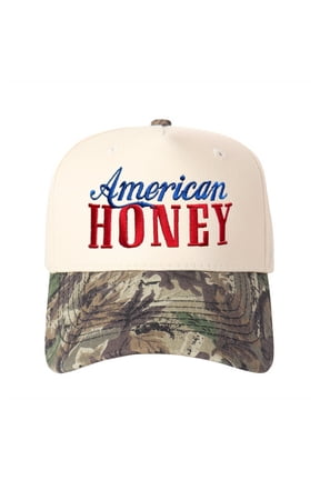 American HONEY Embroidered Trucker Hat Vintage Color Block Baseball Cap Adjustable Unisex Classic Style Essential