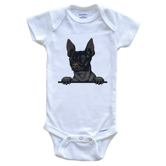 American Hairless Terrier Dog Breed Cute Baby Bodysuit, 6-9 months white
