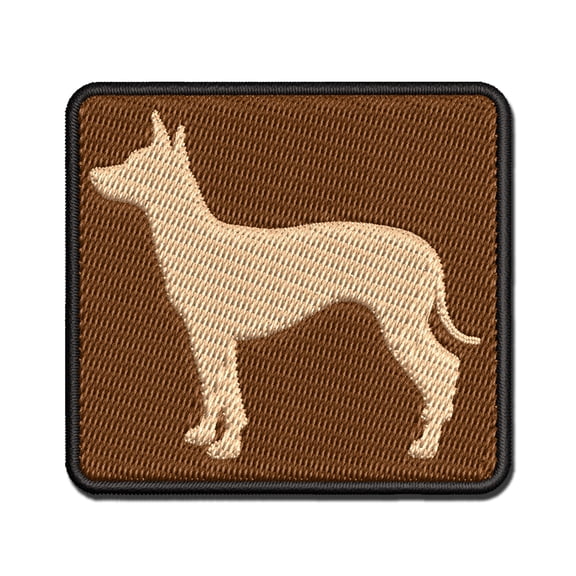 American Hairless Terrier Dog Solid Applique Multi-Color Embroidered Iron-On Patch - 2.0 Inch Mini