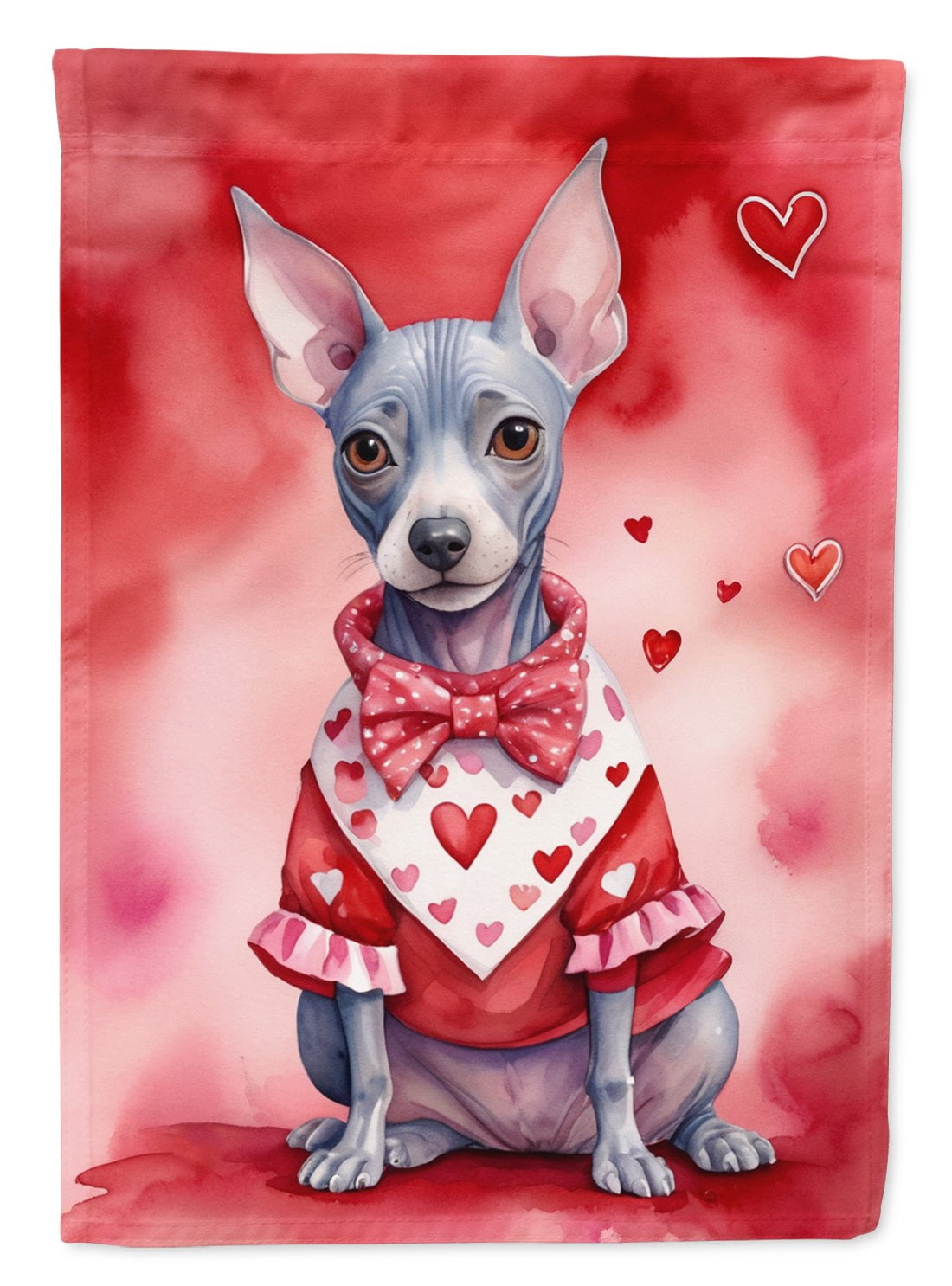American Hairless Terrier My Valentine House Flag 28 in x 40 in