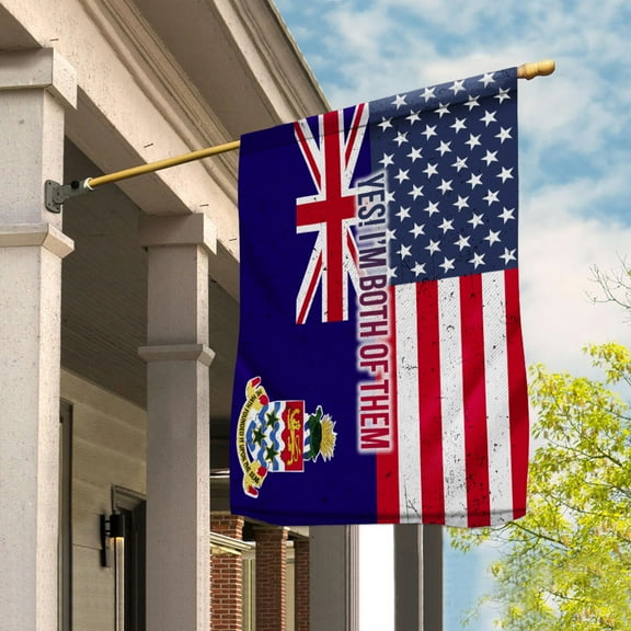 American Half Cayman Islands Flag Cayman Islander Friendship U.S.A My Home My Blood House Flag (29.5x39.5) Double Sided-USA Flags Premium Polyester-Decorative Indoor Outdoor Flag