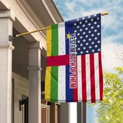 American My Home My Blood Heritage Half Central African House Flag, Double-Sided Outdoor Yard Decor 29.5 x 39.5 Inch