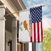American My Home My Blood Heritage Half Cyprus Cypriot House Flag, Double-Sided Outdoor Yard Decor 29.5 x 39.5 Inch