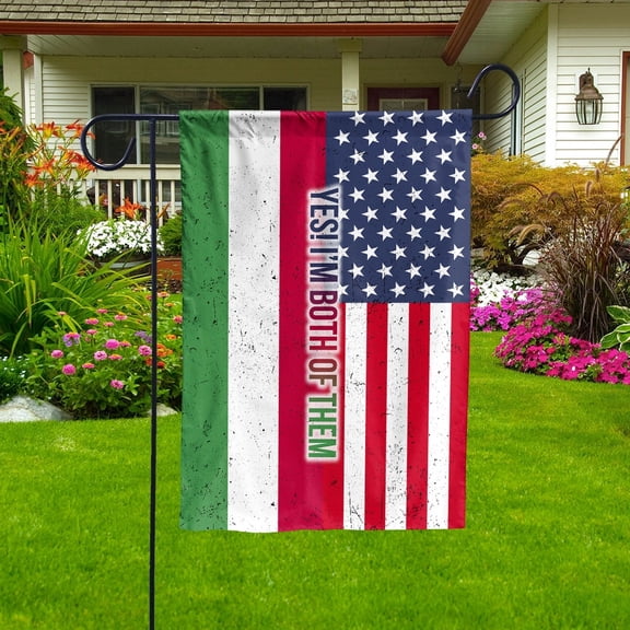 American Half Hungary Flag Hungarian Friendship U.S.A My Home My Blood Garden Flag, Double-Sided Decorative Outdoor Flag, Polyester Yard Flag 12 x 18 in
