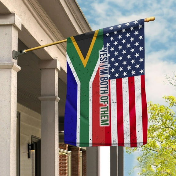 American Half South Africa Flag South African Friendship U.S.A My Home My Blood Garden Flag (11.5x17.5) Double Sided-USA Flags Premium Polyester-Decorative Indoor Outdoor Flag