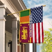 Sri Lankan American My Home My Blood Heritage Lanka House Flag, Double-Sided Outdoor Yard Decor 29.5 x 39.5 Inch