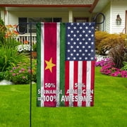 American Half Surinamese Friendship Suriname USA Patriotic Proud Garden Flag, Double-Sided Outdoor Yard Decor 11.5 x 17.5 Inch