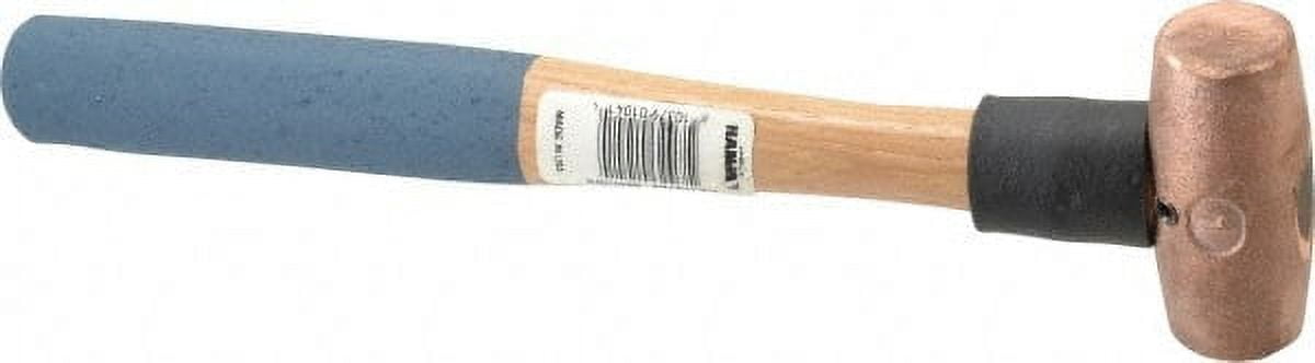 American Hammer 1 Lb Nonsparking Copper Head Hammer 12" OAL, 3" Head Length, 1-1/8" Face Diam, 12" Hickory Handle