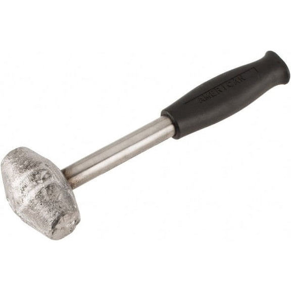American Hammer 3 Lb Head 1-1/4" Face Lead Alloy Hammer 10" OAL, Steel Handle with Grip