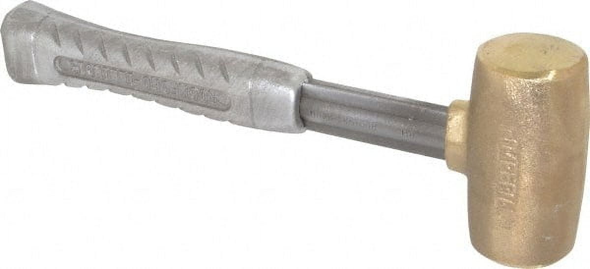 American Hammer 4 Lb Head 1-3/4" Face Brass Head Hammer 11-1/2" OAL, Aluminum Handle