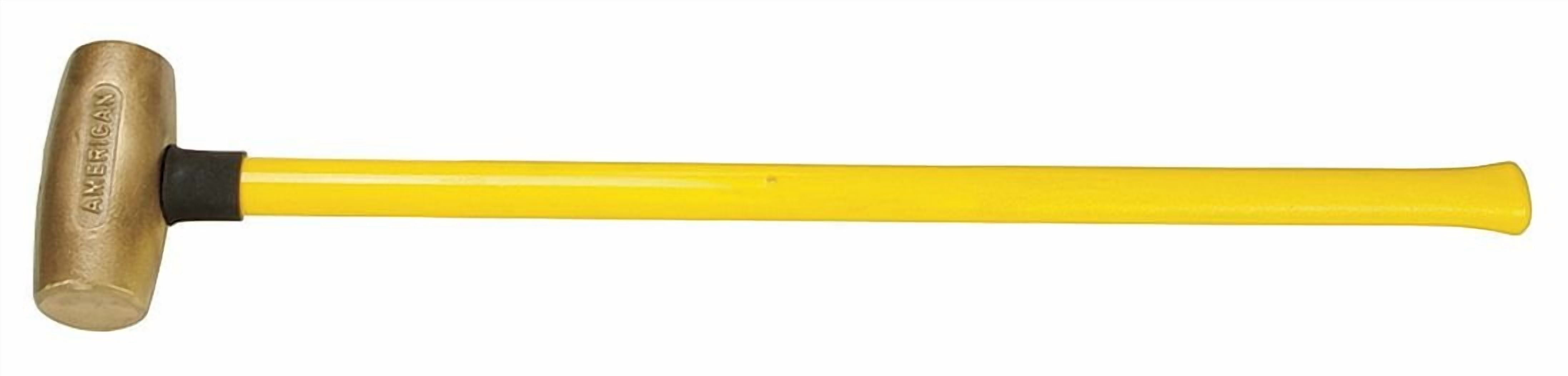 American Hammer AM8BRFG Sledge Hammer, 8 lb., 32" Brass/Fiberglass, 6" Height, 2.5" Width, 32" Length CA3