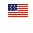 thumbnail image 1 of American Hand Held Small Flags on Stick, 5x8 Inch US Stick Flags with Golden Spear Top, 10 Pack Mini USA Flags for Parades, Festivals, Independence Day Decorations, 1 of 4