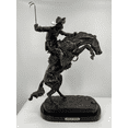 thumbnail image 1 of American Handmade Bronze Sculpture Statue Bronco Buster By Frederic Remington medium size 13"H x 10"L x 5"W, 1 of 6