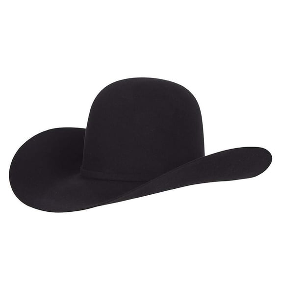 American Hats Mens American Hat Company 10X Self Band 4 1/2` Brim Open Felt 7 Black