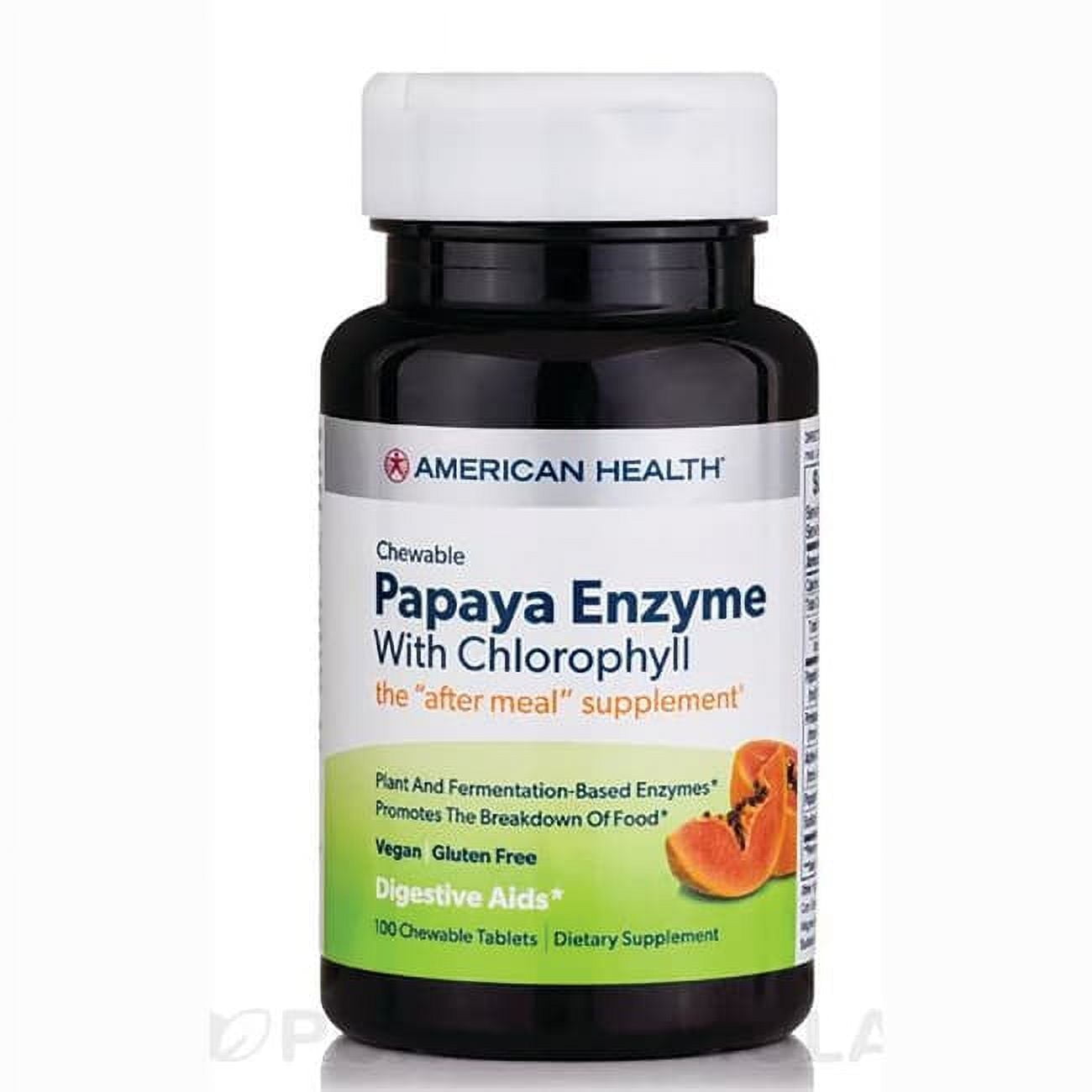 American Health Chewable Papaya Enzyme with Chlorophyll 100 Chwbls