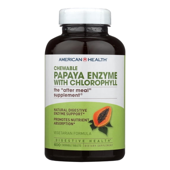 American Health Chewable Papaya Enzyme with Chloropyll Tablets 600 ea