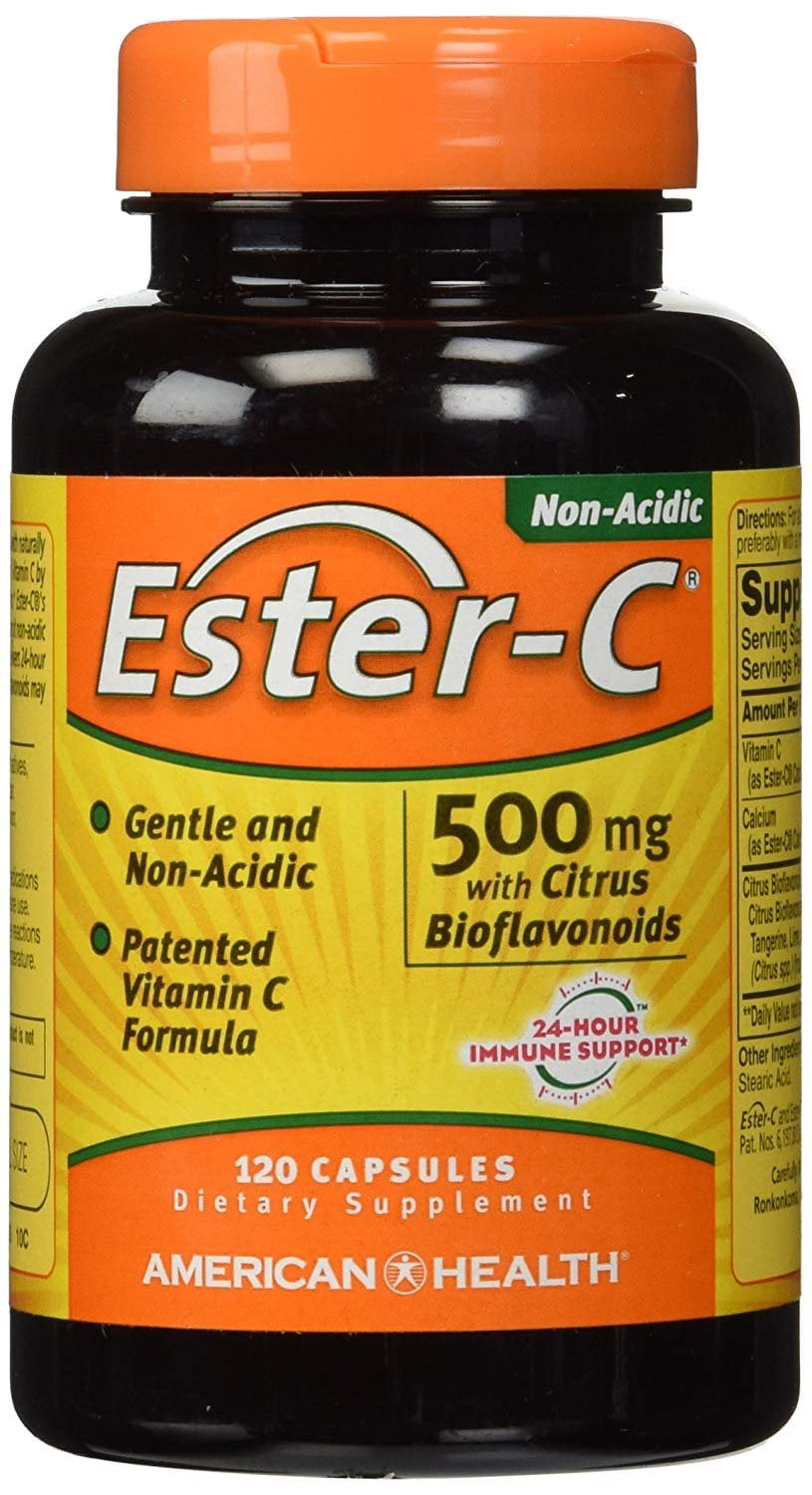 American Health Ester-C 500mg Capsules - 24Hr Immune Support, Non-GMO ...