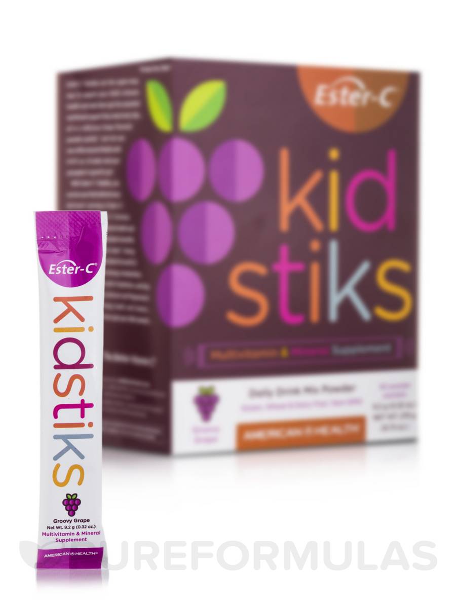 American Health Ester-C - Kid Stiks - Groovy Grape - 30 Packets - image 1 of 2