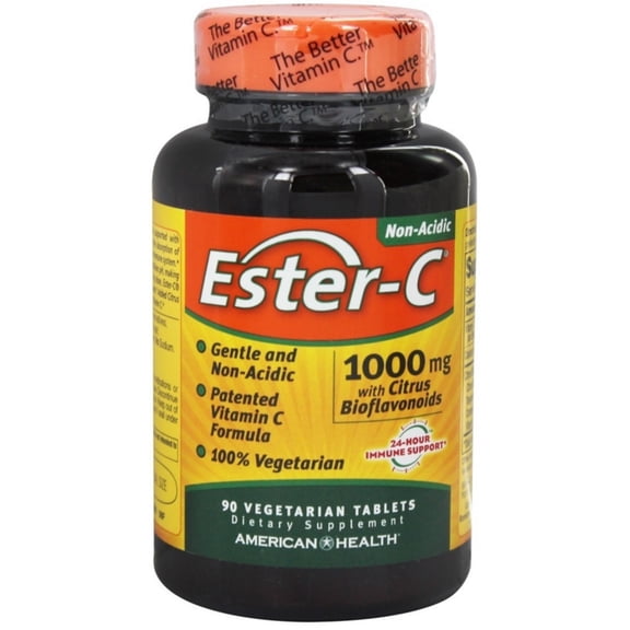 American Health Ester C with Citrus Bioflavonoids 1000 Mg. Vegetarian Tablets 90 ea (Pack of 3)