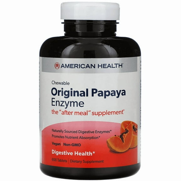 American Health Products - Original Papaya Enzyme Chewable Tablets, 600 Count