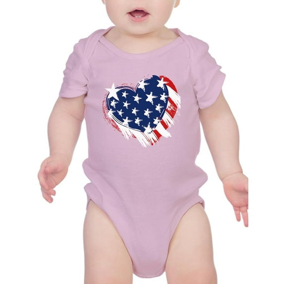 American Heart 4Th Of July Bodysuit Infant -Image by Shutterstock, 6 Months