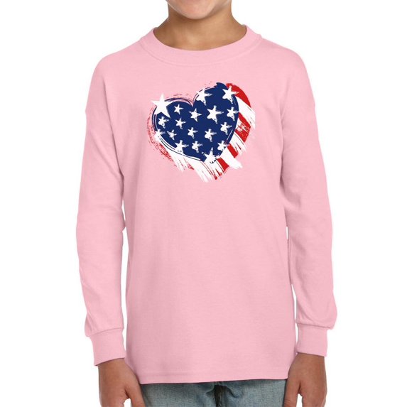 American Heart 4Th Of July Long Sleeve Toddler -Image by Shutterstock, 5 Toddler