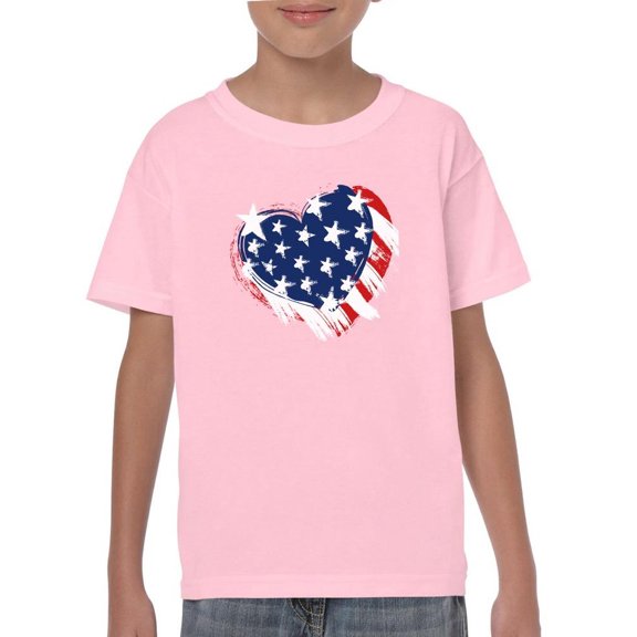 American Heart 4Th Of July T-Shirt Juniors -Image by Shutterstock, x-Small