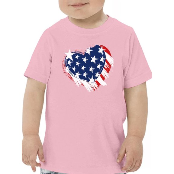 American Heart 4Th Of July T-Shirt Toddler -Image by Shutterstock,  2 Toddler