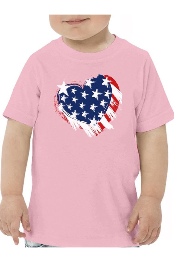 American Heart 4Th Of July T-Shirt Toddler -Image by Shutterstock,  5 Toddler